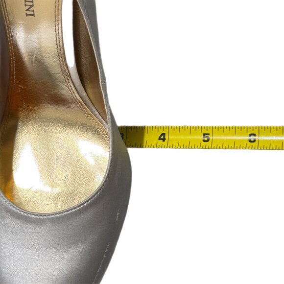 Enzo Angiolini Shoes Womens 8.5M Silver Satin Pump Buckle Bridal Gala Cocktail - Picture 13 of 16